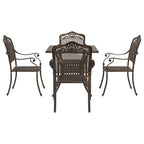 Gartentisch Set 5 pcs Bronze Gussaluminium