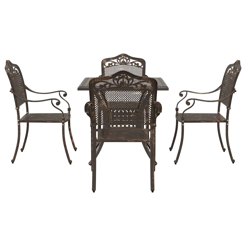 Gartentisch Set 5 pcs Bronze Gussaluminium