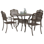 Gartentisch Set 5 pcs Bronze Gussaluminium