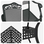 Gartentisch Set 5 pcs Schwarz Gussaluminium