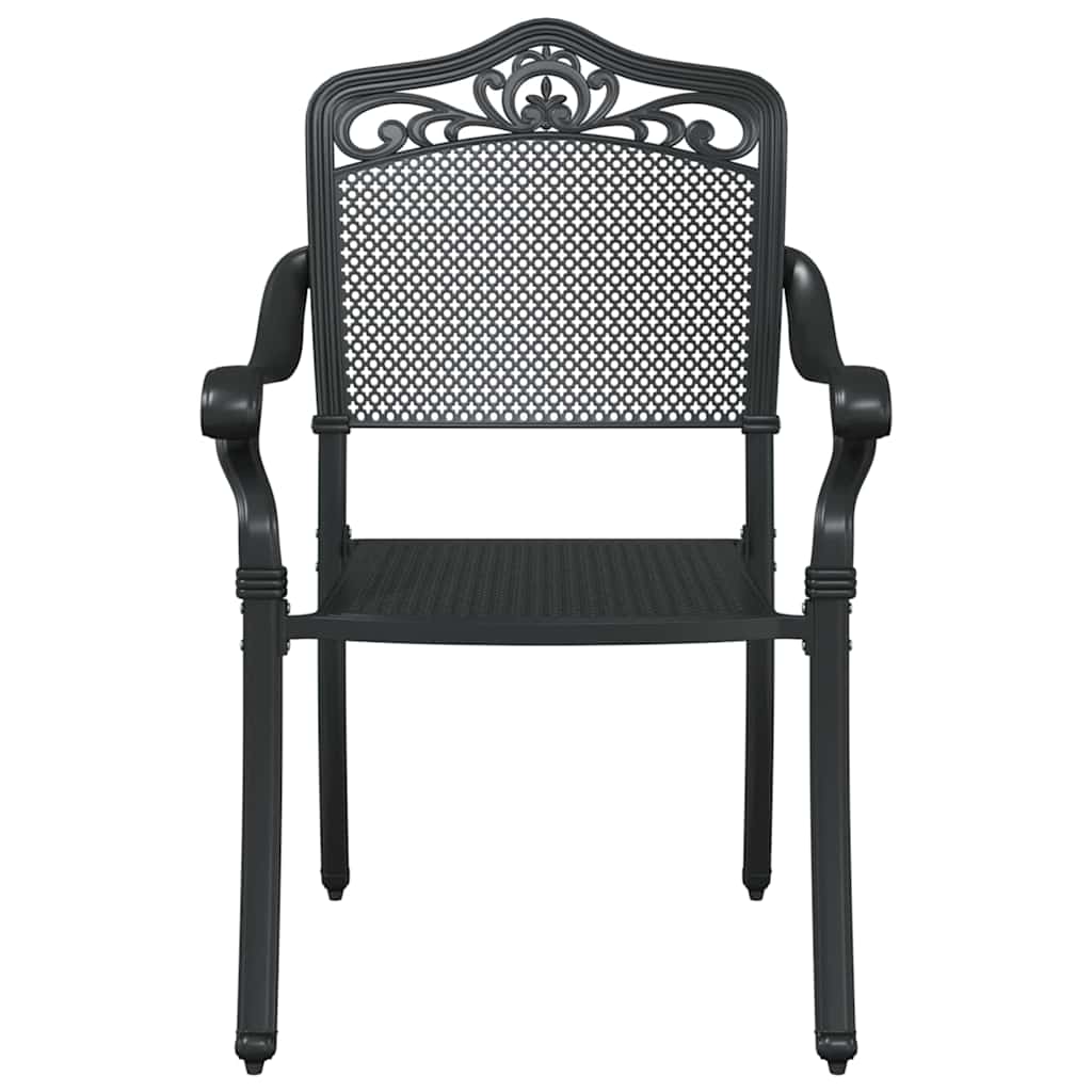 Gartentisch Set 5 pcs Schwarz Gussaluminium