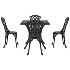 Gartentisch Set 5 pcs Schwarz Gussaluminium