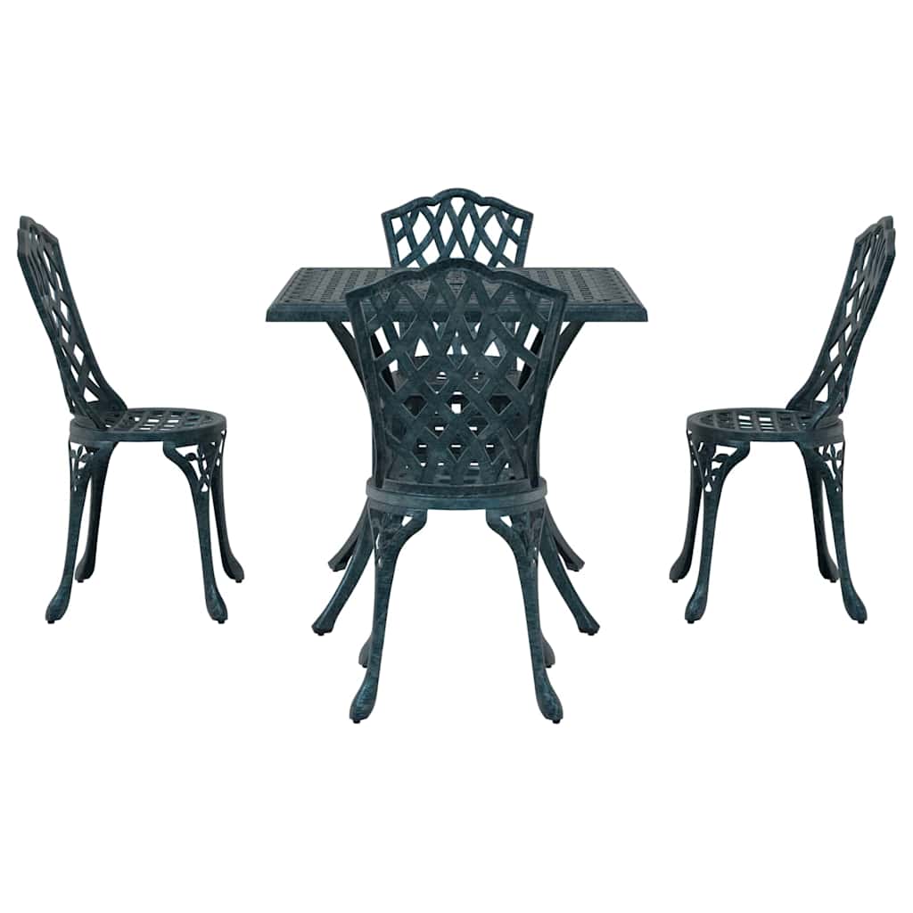 Gartentisch Set 5 pcs Grün Gussaluminium