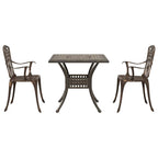 Gartentisch Set 3 pcs Bronze Gussaluminium