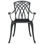 Gartentisch Set 5 pcs Schwarz Gussaluminium