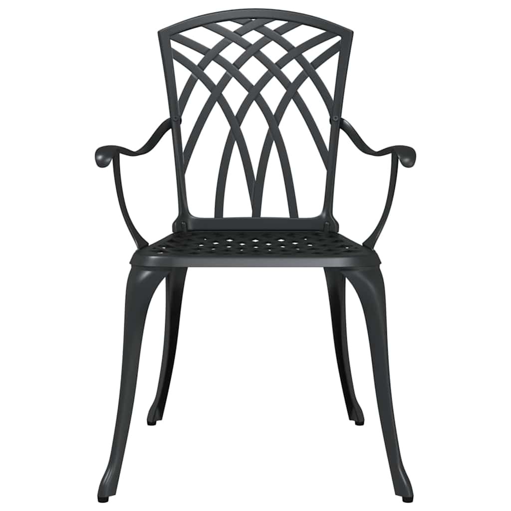Gartentisch Set 5 pcs Schwarz Gussaluminium
