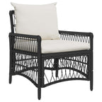 Gartenstuhl mit Kissen Schwarz 73 x 61 x 77 cm Poly-Rattan