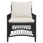 Gartenstuhl mit Kissen Schwarz 73 x 61 x 77 cm Poly-Rattan