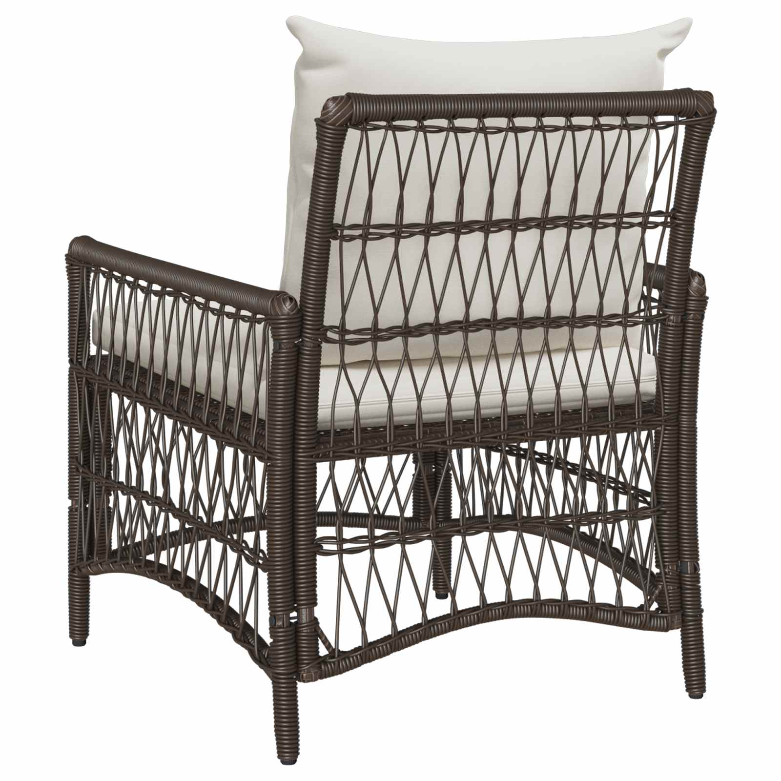 Gartenstuhl mit Kissen Braun 73 x 61 x 77 cm Poly-Rattan