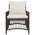 Gartenstuhl mit Kissen Braun 73 x 61 x 77 cm Poly-Rattan