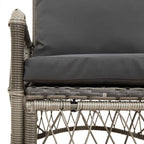 Gartenstuhl mit Kissen Grau 73 x 61 x 77 cm Poly-Rattan