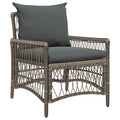 Gartenstuhl mit Kissen Grau 73 x 61 x 77 cm Poly-Rattan