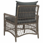 Gartenstuhl mit Kissen Grau 73 x 61 x 77 cm Poly-Rattan