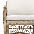 Gartenstuhl mit Kissen Beige 73 x 61 x 77 cm Poly-Rattan