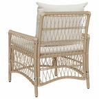 Gartenstuhl mit Kissen Beige 73 x 61 x 77 cm Poly-Rattan