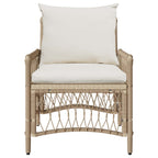 Gartenstuhl mit Kissen Beige 73 x 61 x 77 cm Poly-Rattan