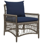 Gartenstuhl mit Kissen Grau 73 x 61 x 77 cm Poly-Rattan