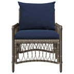 Gartenstuhl mit Kissen Grau 73 x 61 x 77 cm Poly-Rattan