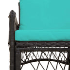 Gartenstuhl mit Kissen Schwarz 73 x 61 x 77 cm Poly-Rattan