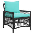 Gartenstuhl mit Kissen Schwarz 73 x 61 x 77 cm Poly-Rattan
