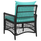 Gartenstuhl mit Kissen Schwarz 73 x 61 x 77 cm Poly-Rattan