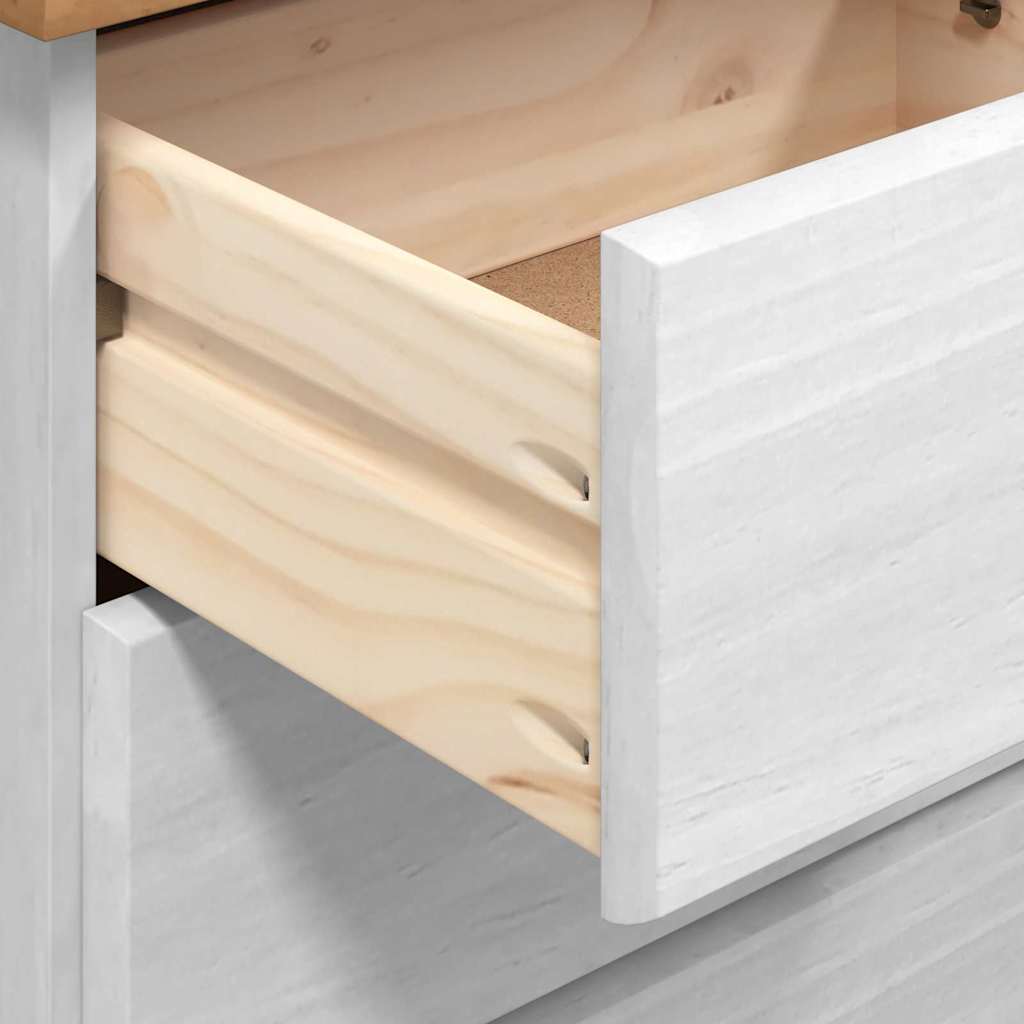 Schreibtisch ASKIM Weiß 95 x 40 x 75 cm Massives Kiefernholz