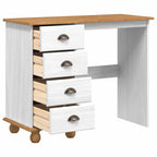 Schreibtisch ASKIM Weiß 95 x 40 x 75 cm Massives Kiefernholz