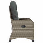 Liegestuhl mit Kissen Grau 56 x 66 x 95 cm Poly-Rattan