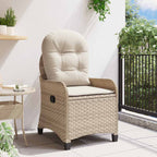 Liegestuhl mit Kissen Beige 56 x 66 x 95 cm Poly-Rattan