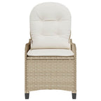 Liegestuhl mit Kissen Beige 56 x 66 x 95 cm Poly-Rattan