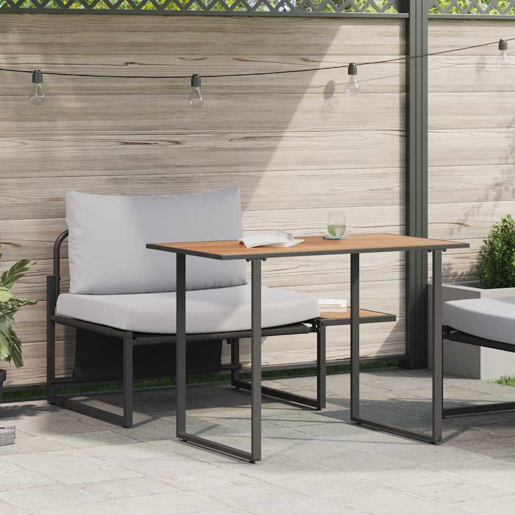 Outdoor-Stahl-Sitzmöbel 2 pcs Hellgrau Stahl
