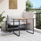 Outdoor-Stahl-Sitzmöbel 2 pcs Hellgrau Stahl