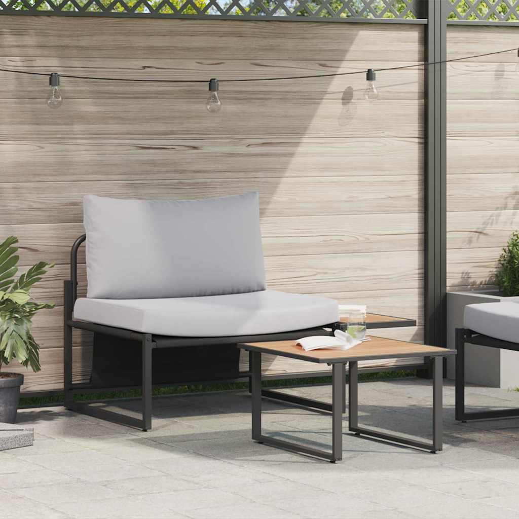 Gartensofa-set 2 pcs Hellgrau Stahl