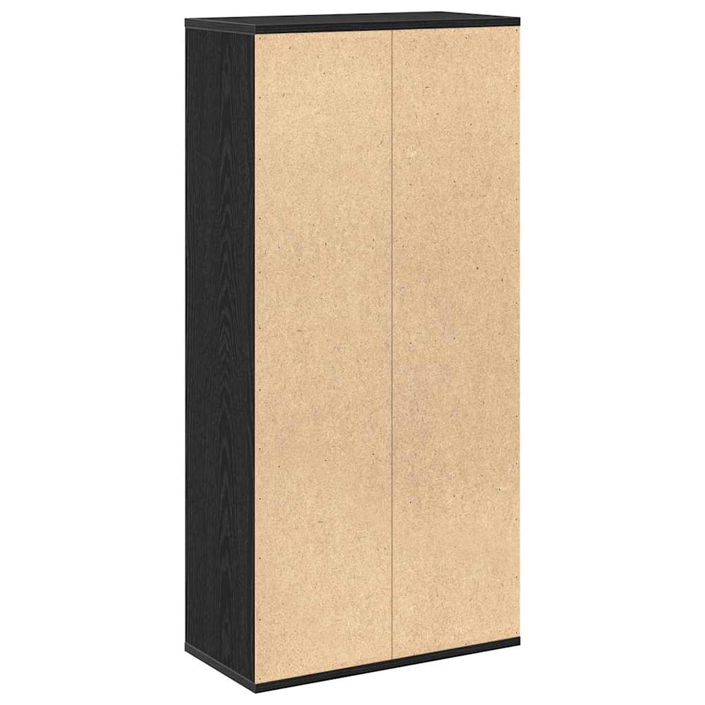 Bücherregal Schwarz Eichen-Optik 50 x 25 x 102 cm
