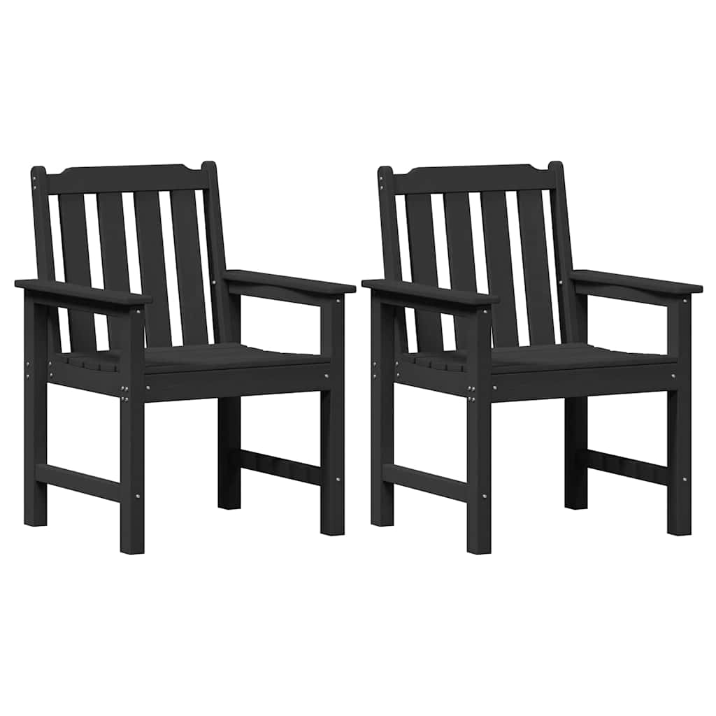 Garten-Esszimmerstuhl 2 pcs Schwarz 65,5 x 59 x 88 cm HDPE