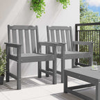 Garten-Esszimmerstuhl 2 pcs Hellgrau 65,5 x 59 x 88 cm HDPE
