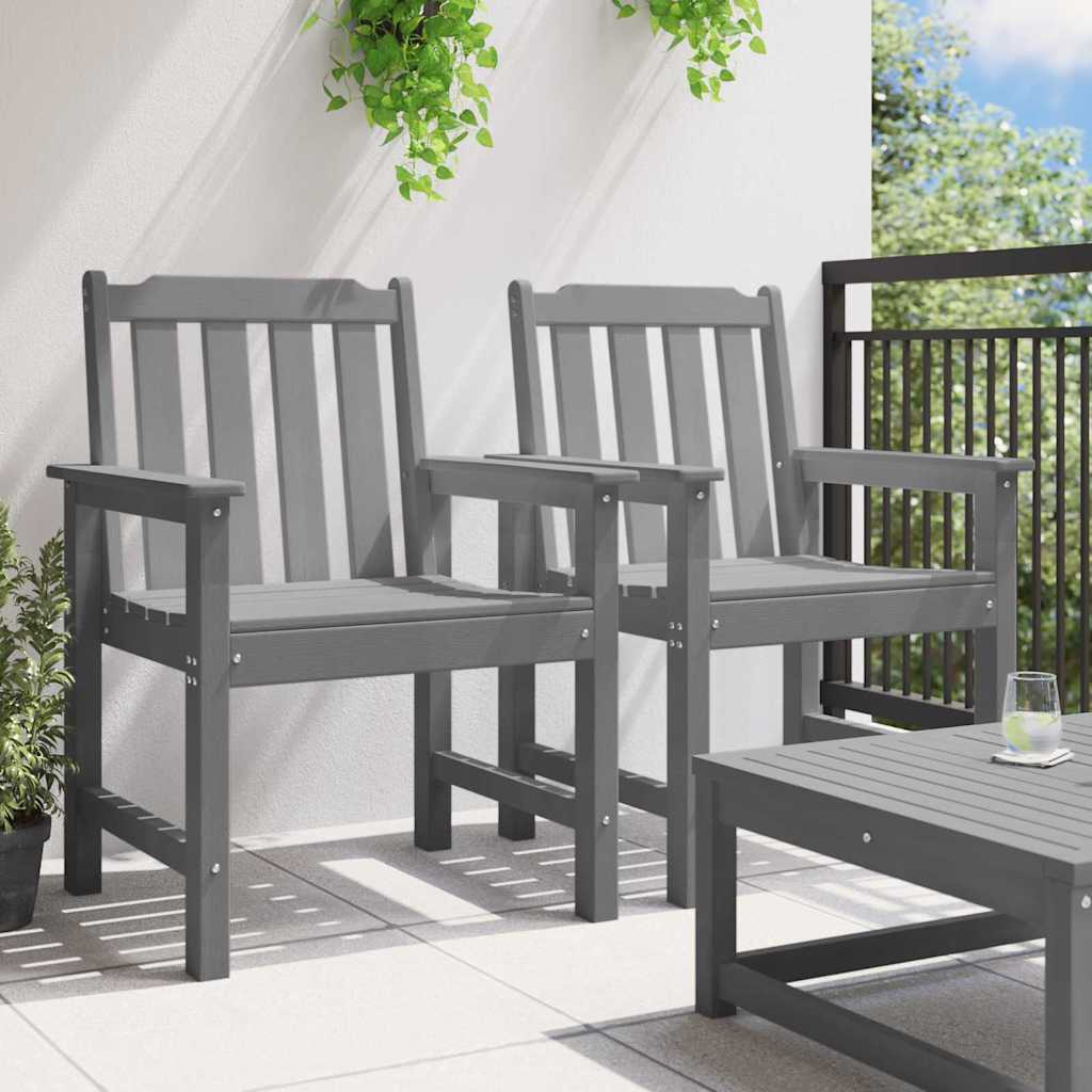 Garten-Esszimmerstuhl 2 pcs Hellgrau 65,5 x 59 x 88 cm HDPE