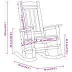 Schaukelstuhl für den Garten Weiß 92 x 70 x 108cm HDPE