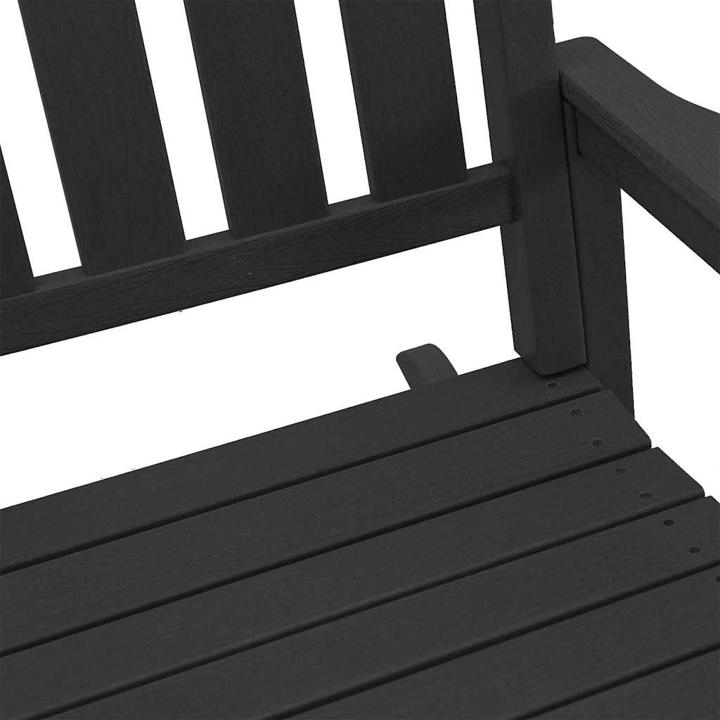 Schaukelstuhl für den Garten Schwarz 92 x 70 x 108cm HDPE