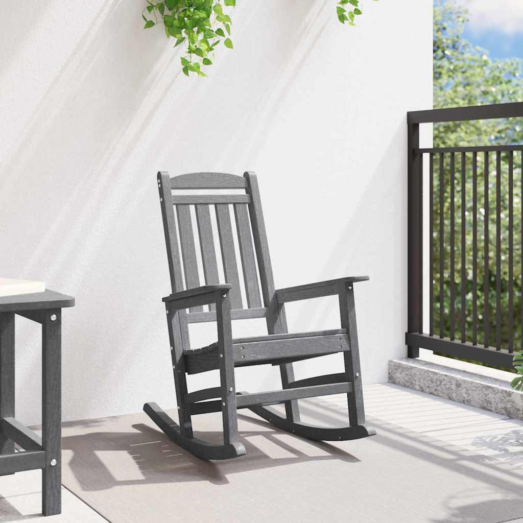 Schaukelstuhl für den Garten Hellgrau 92 x 70 x 108cm HDPE