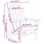 Adirondack-Stuhl Weiß 82 x 74 x 92 cm HDPE