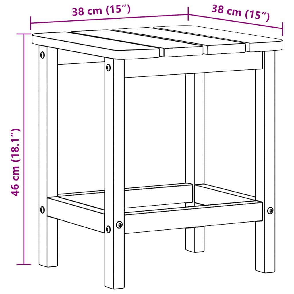 Beistelltisch Hellgrau 38 x 38 x 46 cm Polyethylen