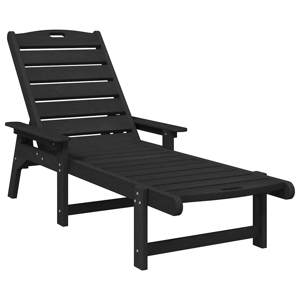 Sonnenliege Schwarz 195,5 x 53 x 98,5 cm HDPE