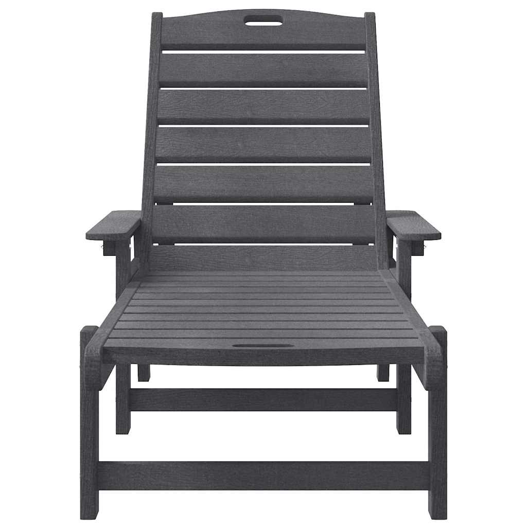 Sonnenliege Hellgrau 195,5 x 53 x 98,5 cm HDPE