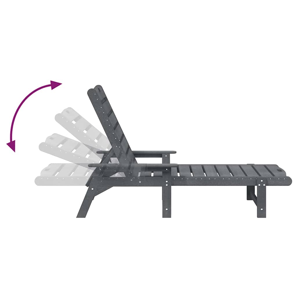 Sonnenliege Hellgrau 195,5 x 53 x 98,5 cm HDPE