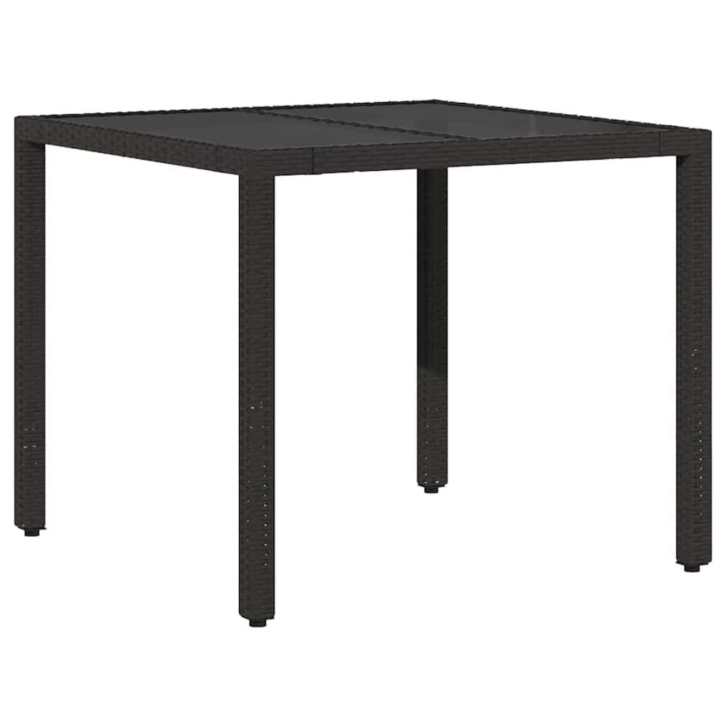 Garten Essgruppe 5 pcs Schwarz Poly-Rattan