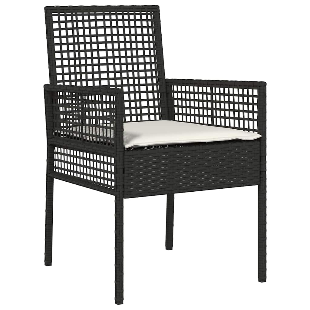 Garten Essgruppe 7 pcs Schwarz Poly-Rattan