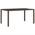 Garten Essgruppe 7 pcs Braun Poly-Rattan