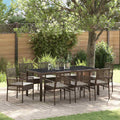 Garten Essgruppe 9 pcs Braun Poly-Rattan