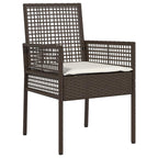 Garten Essgruppe 9 pcs Braun Poly-Rattan